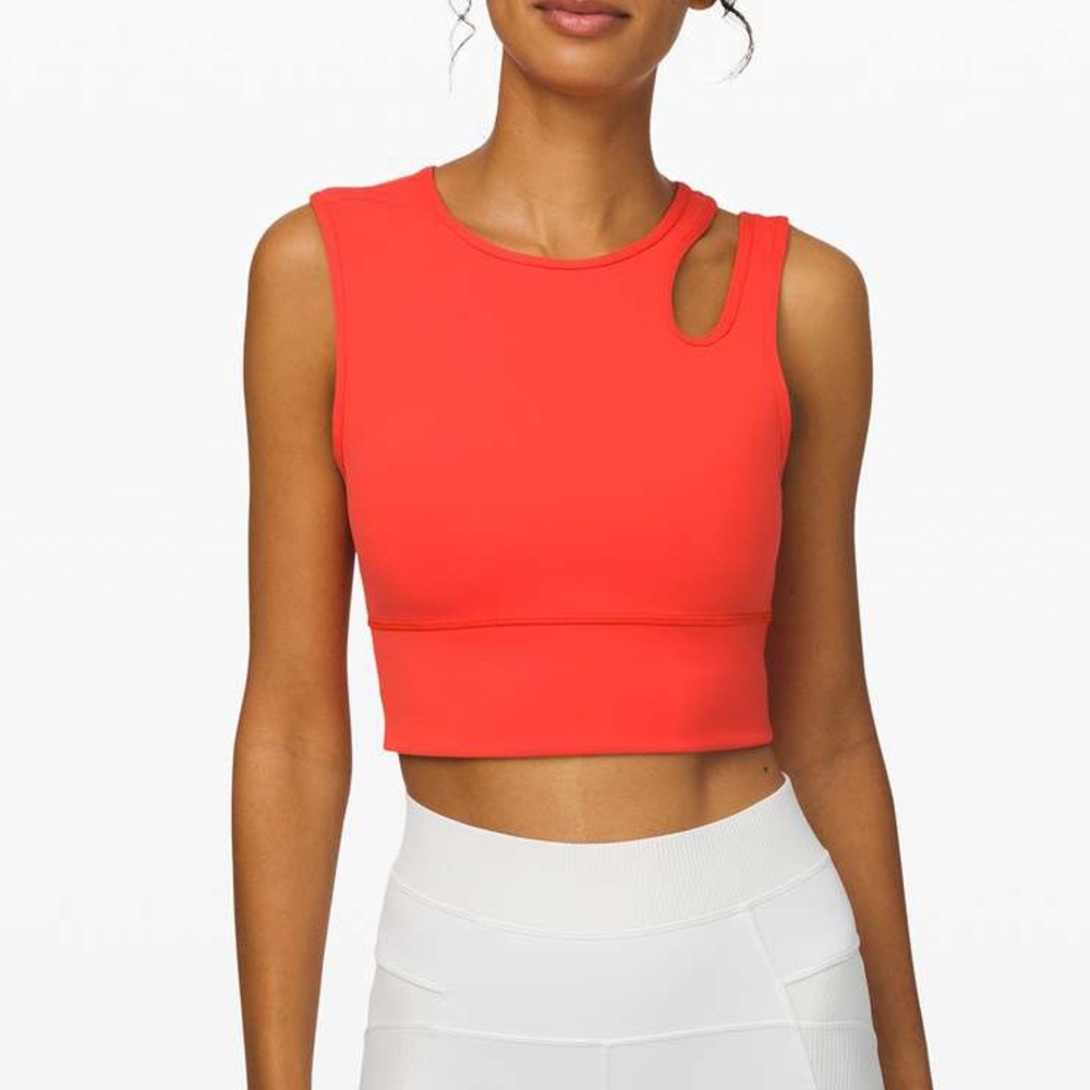 lululemon Mastered Motion Cropped Tank in Thermal Red